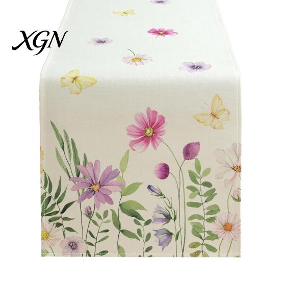 Floral Table Runner for Dining Room Runner, Spring Summer Flower Prints, 72 Inch Botanical Garden Print Farmhouse Cover Home Decor Soft