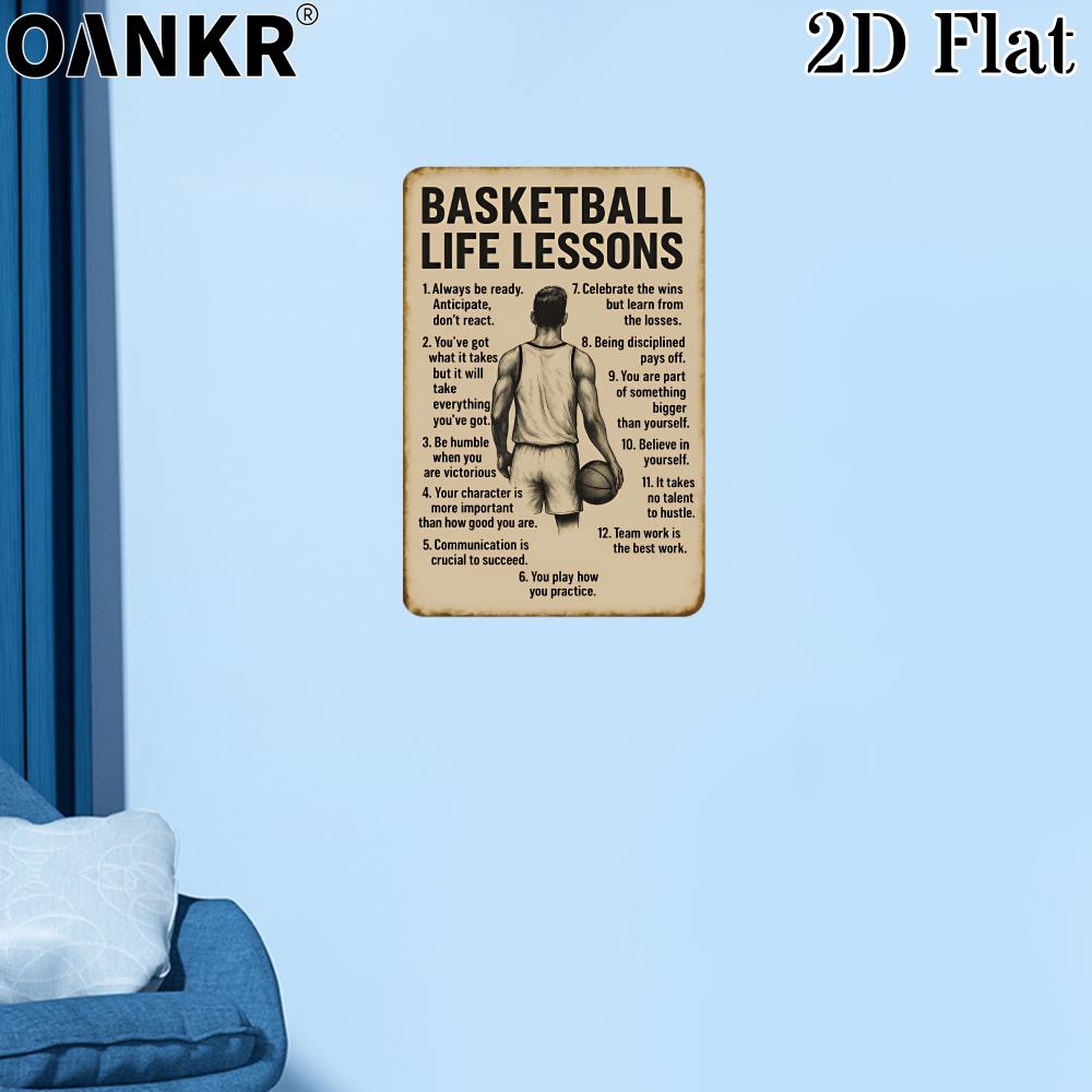 

Vintage Gym Decor Poster Metal Tin Sign Ideal Gift xInch Basketball Life Lessons Metal Signs for Club Gym Art Decor Plaque 20x30cm