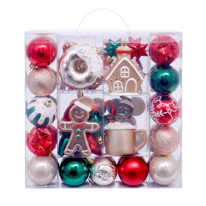 Christmas Baubles Set Ins European Gingerbread Man Painted Ornaments Xmas Tree Hanging Decorations