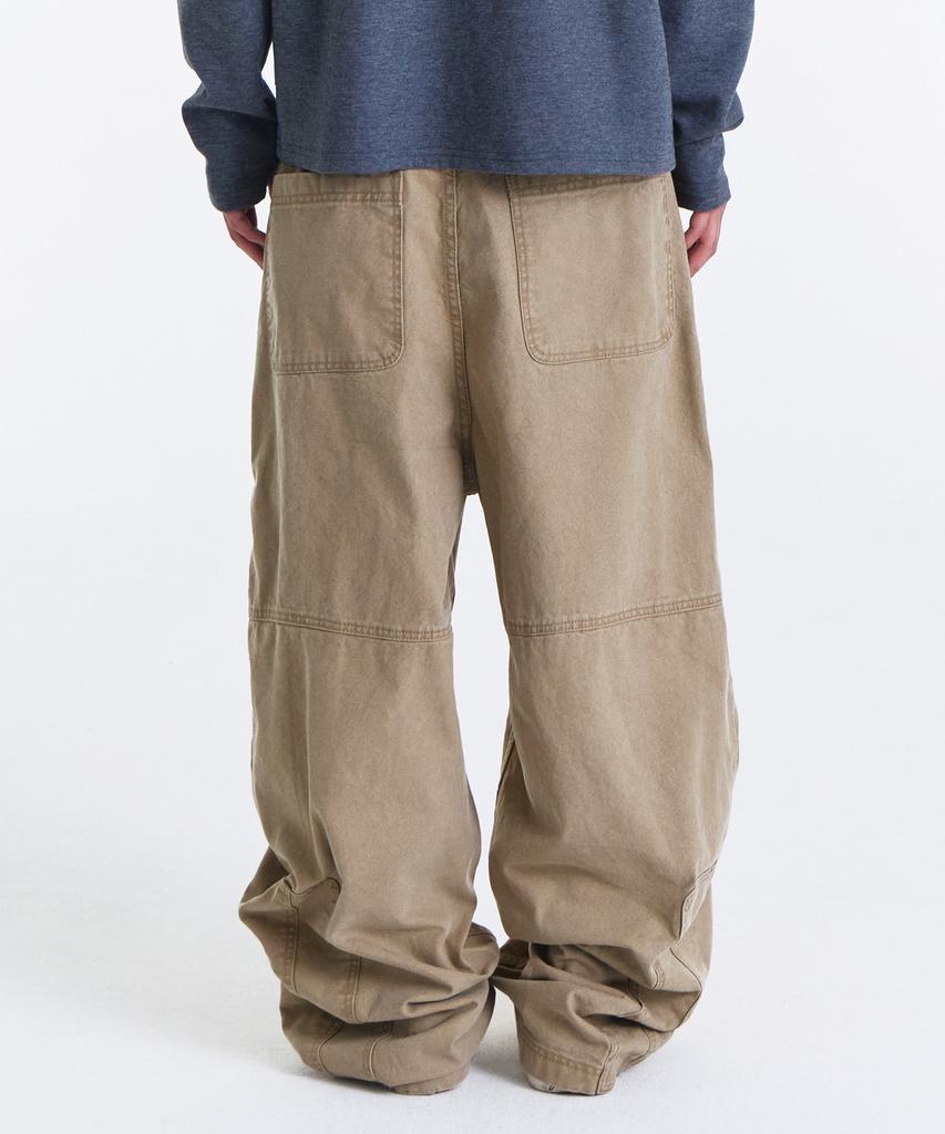 Gicheol Asym Vintage Cargo Pants (Washed Beige)