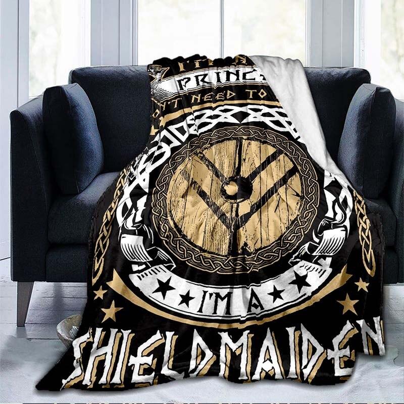 The Vikings Ancient Scandinavian Norse Runes Axes 3D Soft Throw Blanket  Lightweight Flannel Blanket