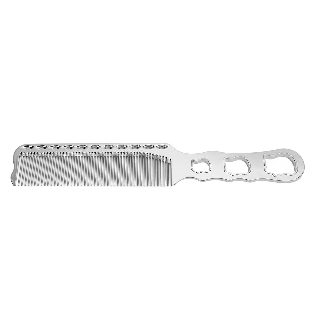 Metal Hair Comb Aluminum Fine Tooth Hair Cutting Flat Top Clipper Comb for Professional Stylists and Barbers