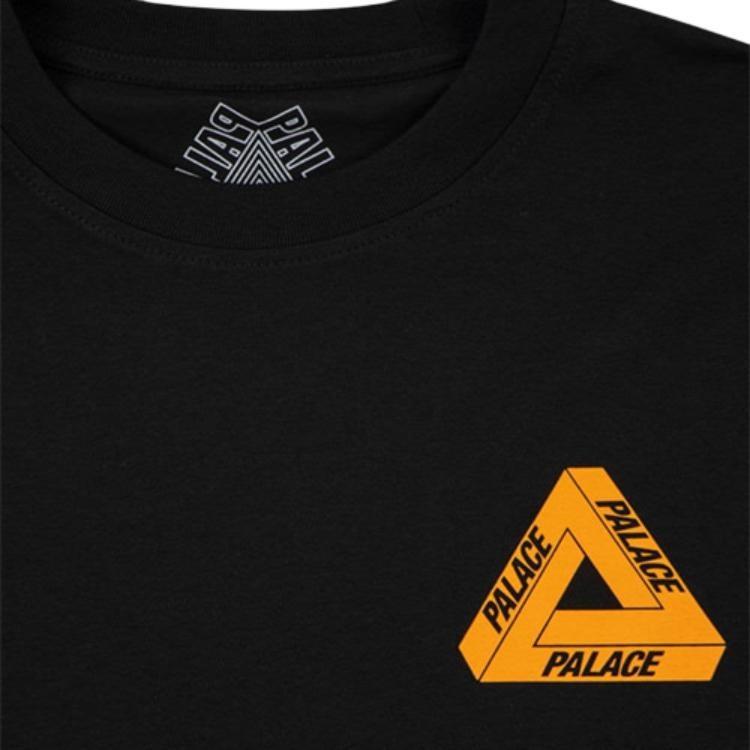 PALACE Tri-To-Help limited Orange Triangle Short Sleeve Unisex Black P18TS236