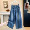 DIMANAF 2026 New Plus Size Women Jeans Long Pants Denim Cotton Loose Casual Elastic Waist Fashion Lady Clothing Summer