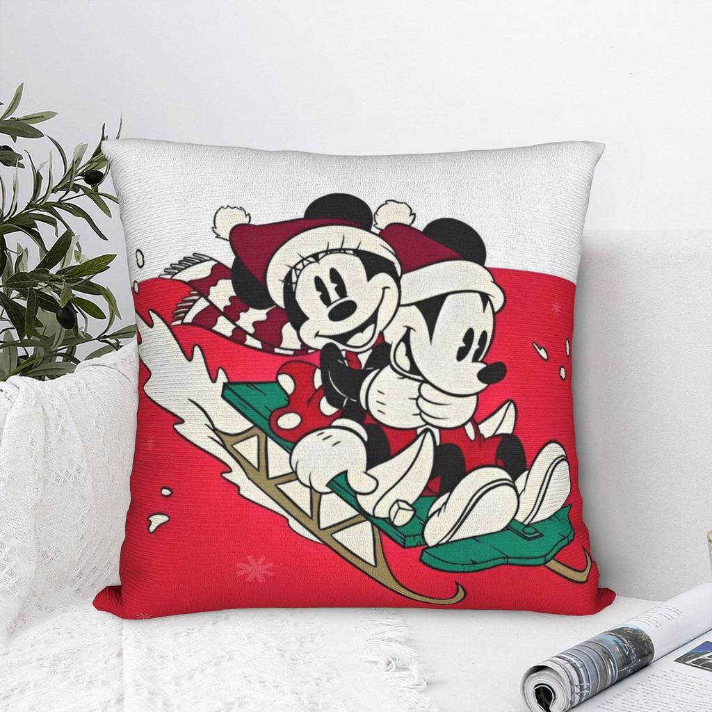 Kawaii Mickey Mouse Christmas Square Pillow Case Cushion Cover Awesome Decor Throw Pillow Case Cover for Seat 40*40cm