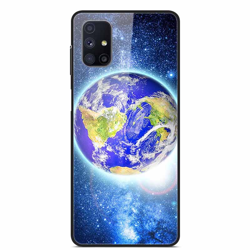 Glas-Rückseite für Samsung Galaxy M51 M31 Hülle Harte gehärtete Glas Hülle für Samsung A71 A51 Hülle A 51 71 M 51 31 Funda Coque