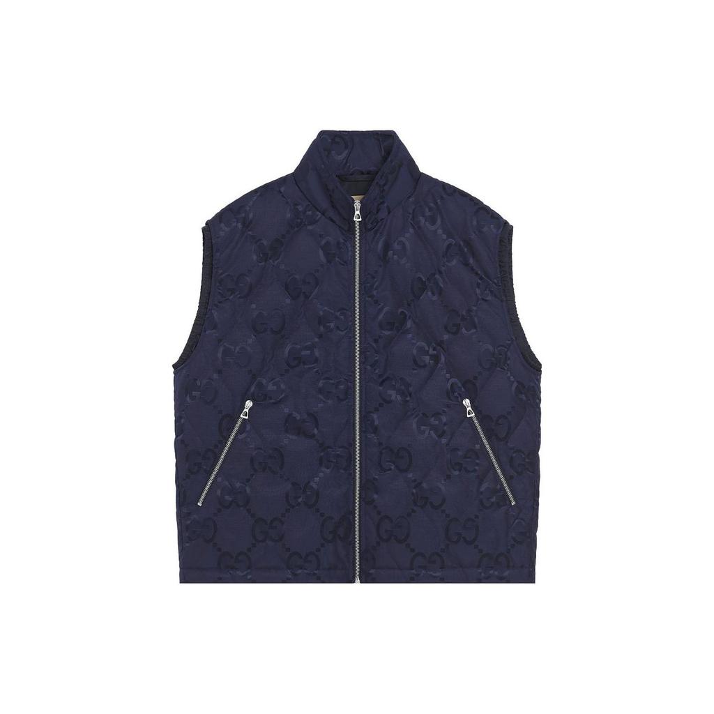 Gucci Vests Men's Blue Stand Collar Moderate Other 722518-ZALDD-4275