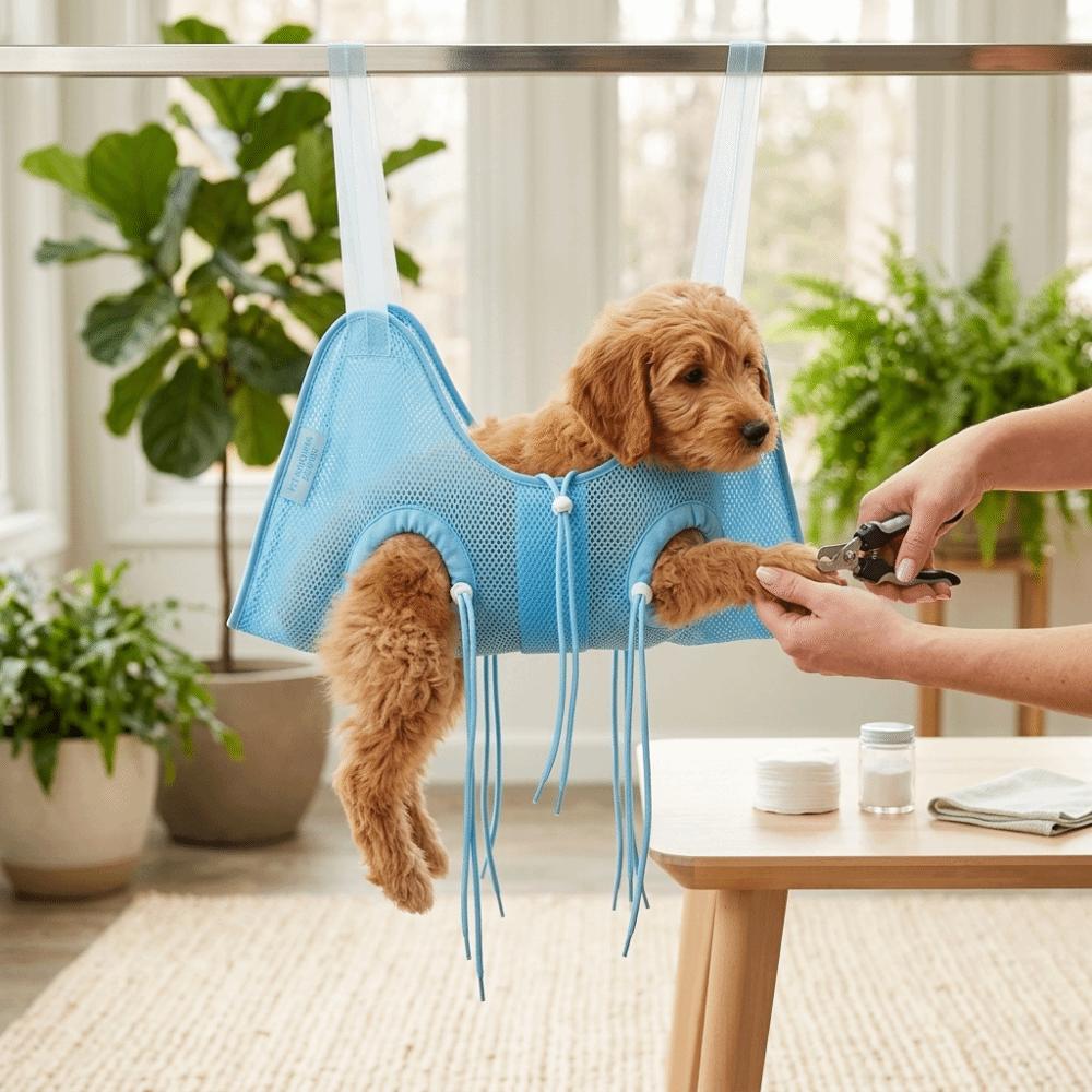 Anti-Scratch Pet Bath Hammock Adjustable Cat Trimming Restraint Bag Nail Trimming Sling  Small Dogs