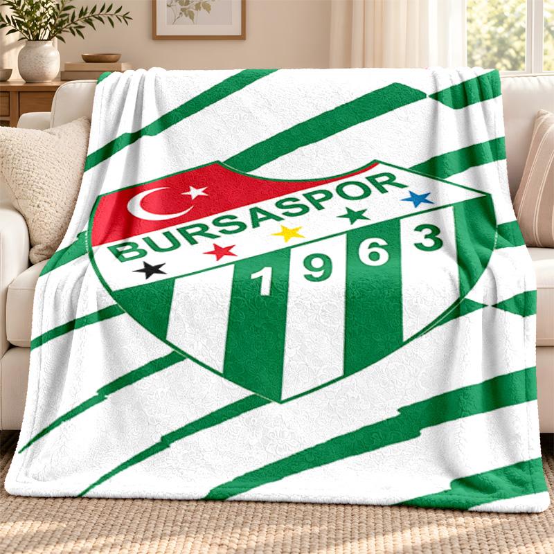 Bursaspor blanket Flannel Blanket Soft Cozy Plush Throw for Sofa Bed Lightweight Home Decoration Outdoor camping