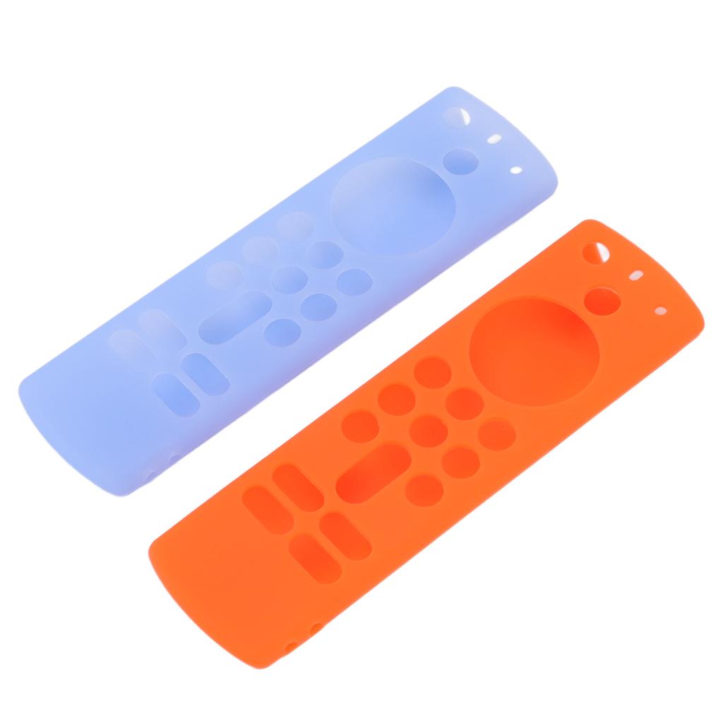 2pcs Silicone Remote Protective Cover Anti Slip Shockproof Remote Control Cover with Lanyard for Voice Remote 3rd Gen