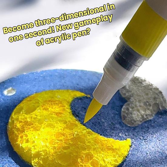 Sada na malování magickou pěnovou texturou DIY 3D pěnová malba umělecká sada s vodními štětci Pufovaná popcornová kresba plátno houbička řemeslné potřeby