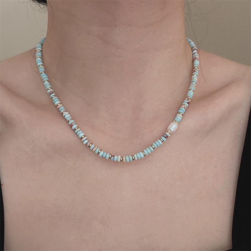 2026 Luxury Raw Stone & Pearl Beaded Dopamine Necklace for Women