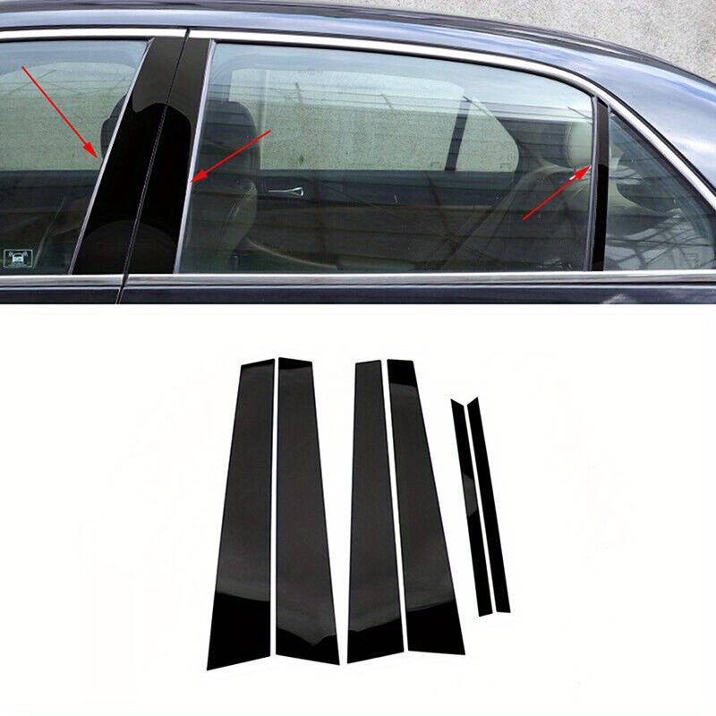 6Pcs Window Door Trims Cover Car BC Pillar Posts Stickers Glossy Black Exterior Parts For Honda Accord CM4/5/6/7/8 2003-2007