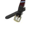 [Beams Plus] canvas belt leather tab ribbon belt men's BURGUNDY 34 38510004168