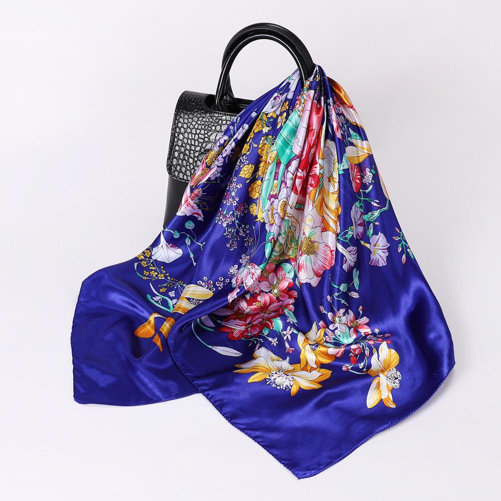 

Высококачественные роскошные шелковые шарфы, повязка на голову, шарфы, шейный шарф для женщин, шелковый шарф с цепочкой, женская декоративная шаль 90cm