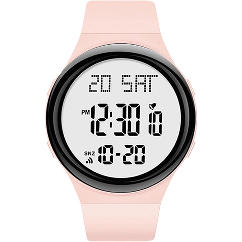 Maeau Outdoor Multifunction Digital Kids Watch Stopwatch Date Alarm 5ATM Waterproof Sports Watch Pink