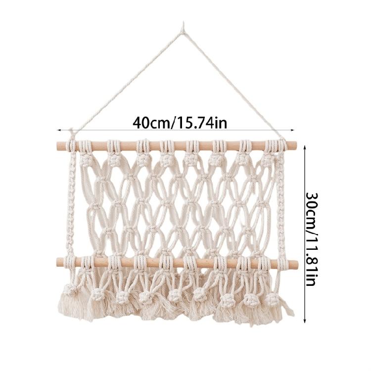 Sturdy Handcrafted Cotton Rope Hangings Book Shelf Storage Rack for Small Items