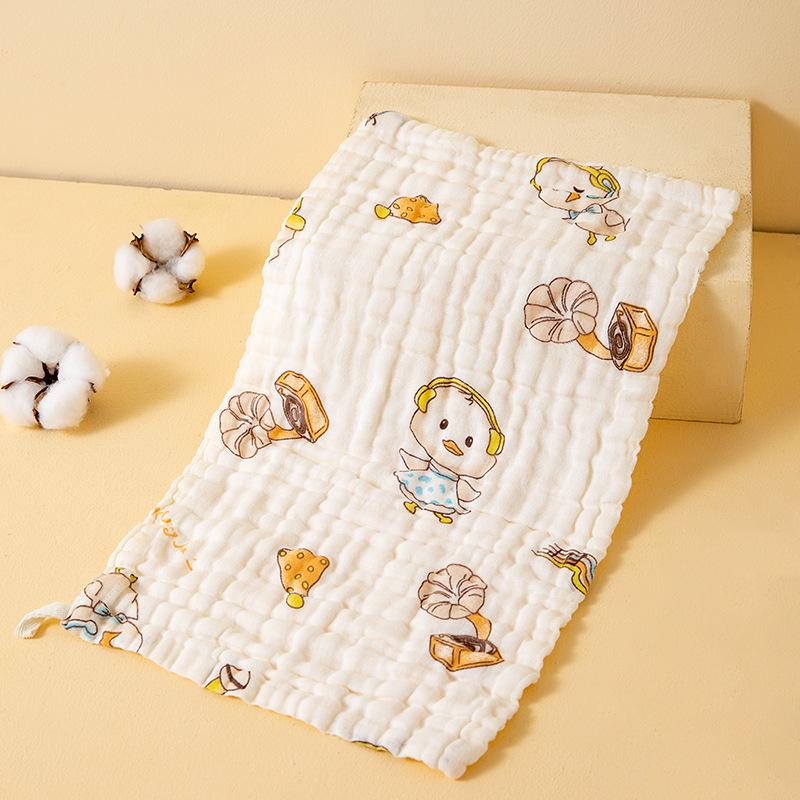 Cartoon Print Baby Bibs & Gauze Towels Set – Pure Cotton for Newborns
