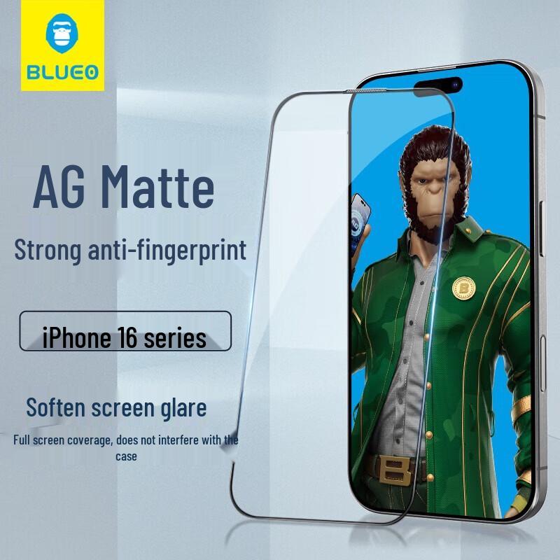 

Mr. Blue Gorilla iPhone 16 Pro Max Tempered Glass Screen Protector
