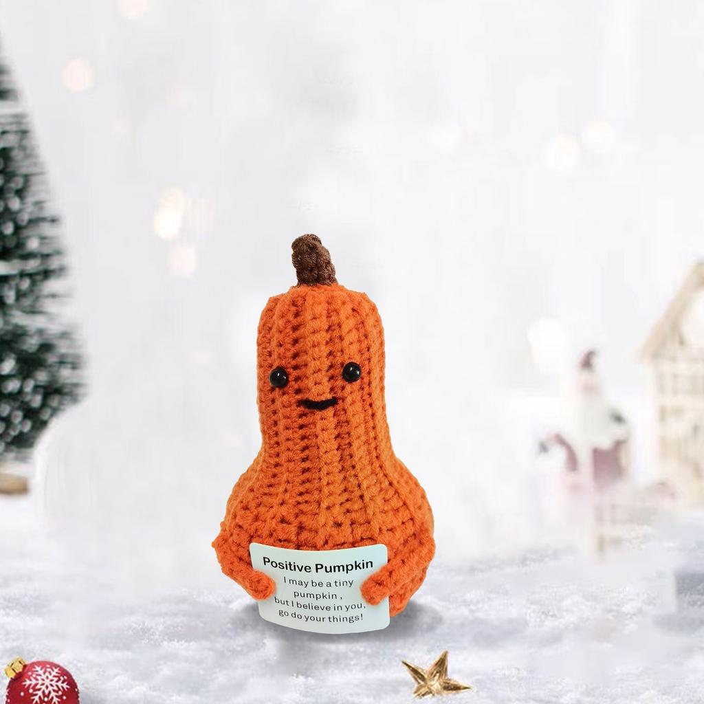Handmade Wool Knitted Ornaments, Cute Positive Energy Funny Doll Ornaments