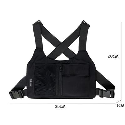 Gilet Monospalla Multifunzionale Hip-Hop Workwear Tattico da Petto per Uomo e Donna