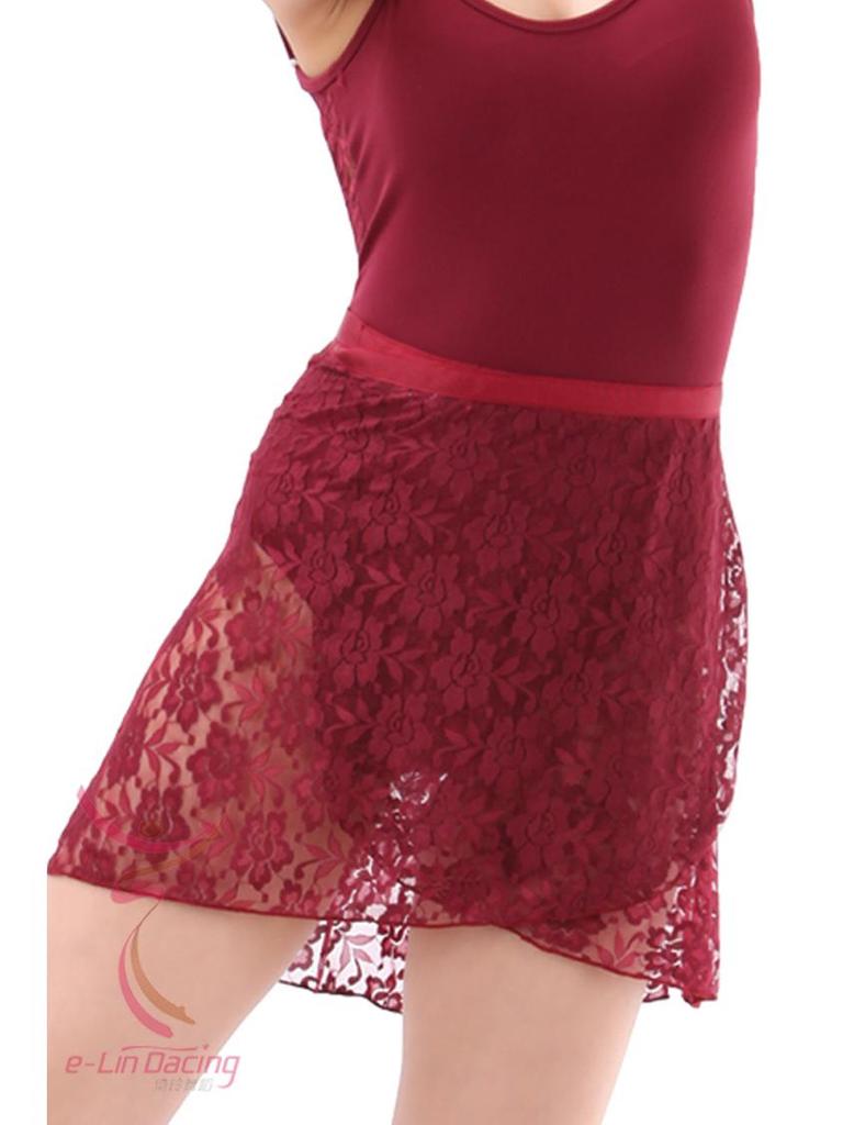 Ballet Chiffon Tulle Midi Skirt with Lace Panel and Tie-Up for Classical and Chinese Dance - Adult and Child Sizes