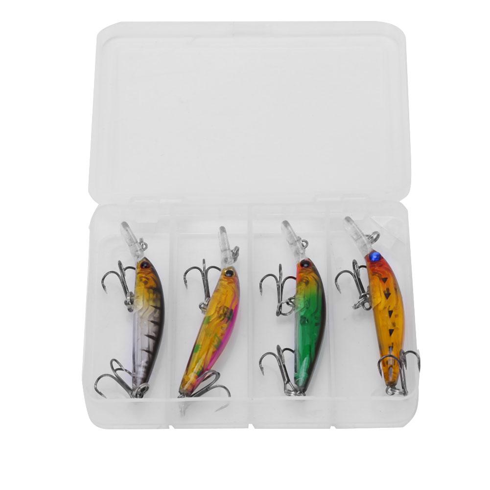 

4 шт. 3,8 г 7 см приманки для ловли рыбы Minnow, рыболовные снасти с жестким тонением