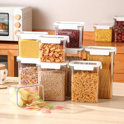 Contenitore ermetico per alimenti per cereali, farina e zucchero, riso, scatola del caffè, barattolo di plastica senza BPA con coperchio, organizzazione della cucina