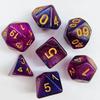 7Pcs/Set Starry Sky Acrylic Multi-side Dice Golden Number D4/6/8/10/12/20 Polyhedral Gaming Dice Prop Adults Family Night Party Board Game Essentials