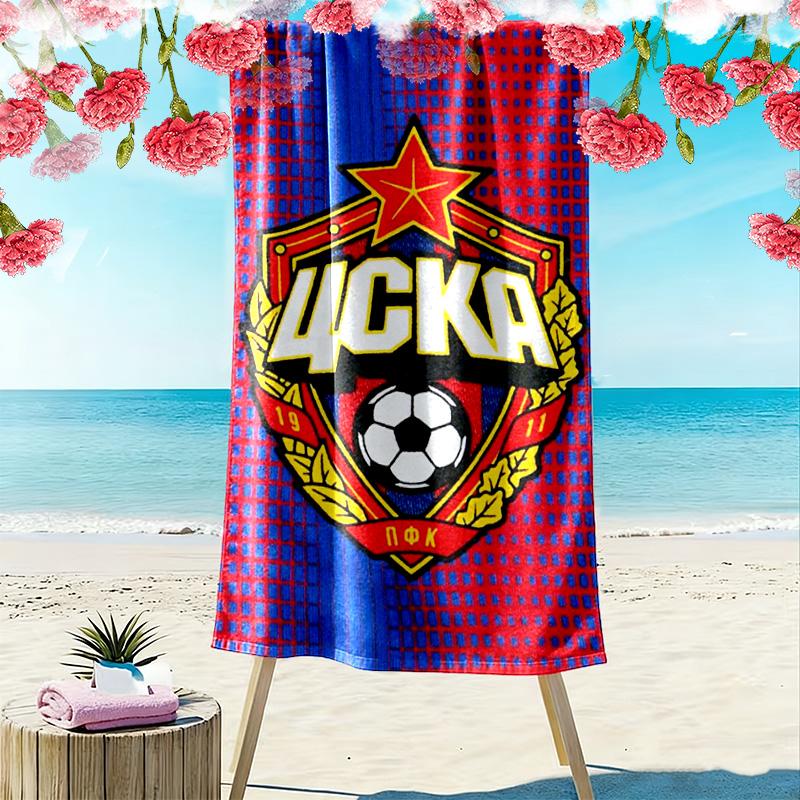 CSKA Moscow Print Beach Towel, Large Soft Quick Dry Towel for Beach Camping Swimming