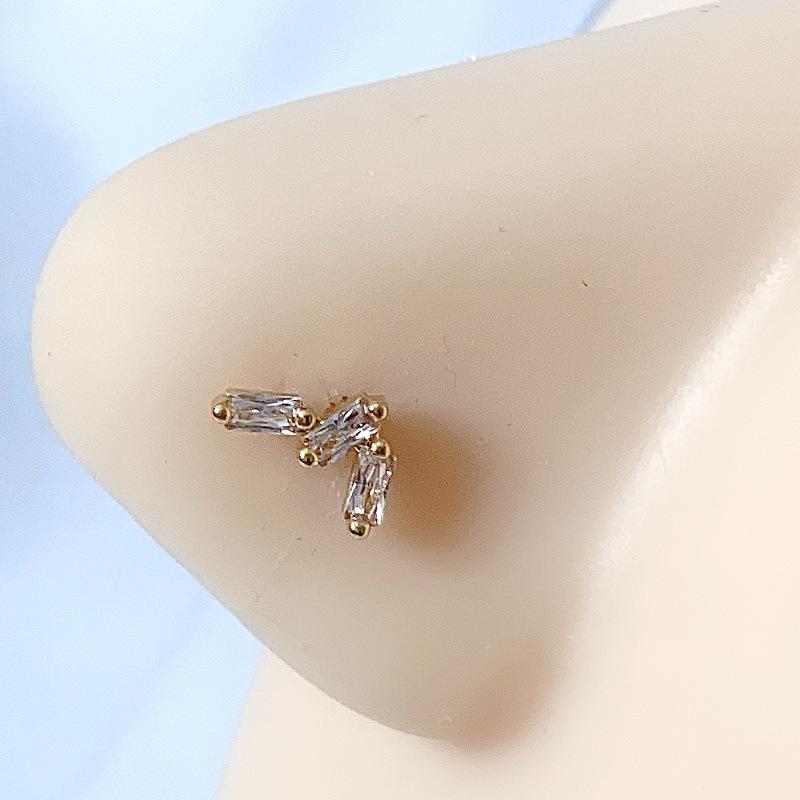 High-End Copper Moon & Flower Nose Ring - Women's Fresh Sweet Style