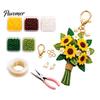DIY Bouquet Keychain Set Handmade Flower Craft Set, Beaded Making Handicraft Material Pack Kit, Complete Kit for Bag Charm Decorative Pendant