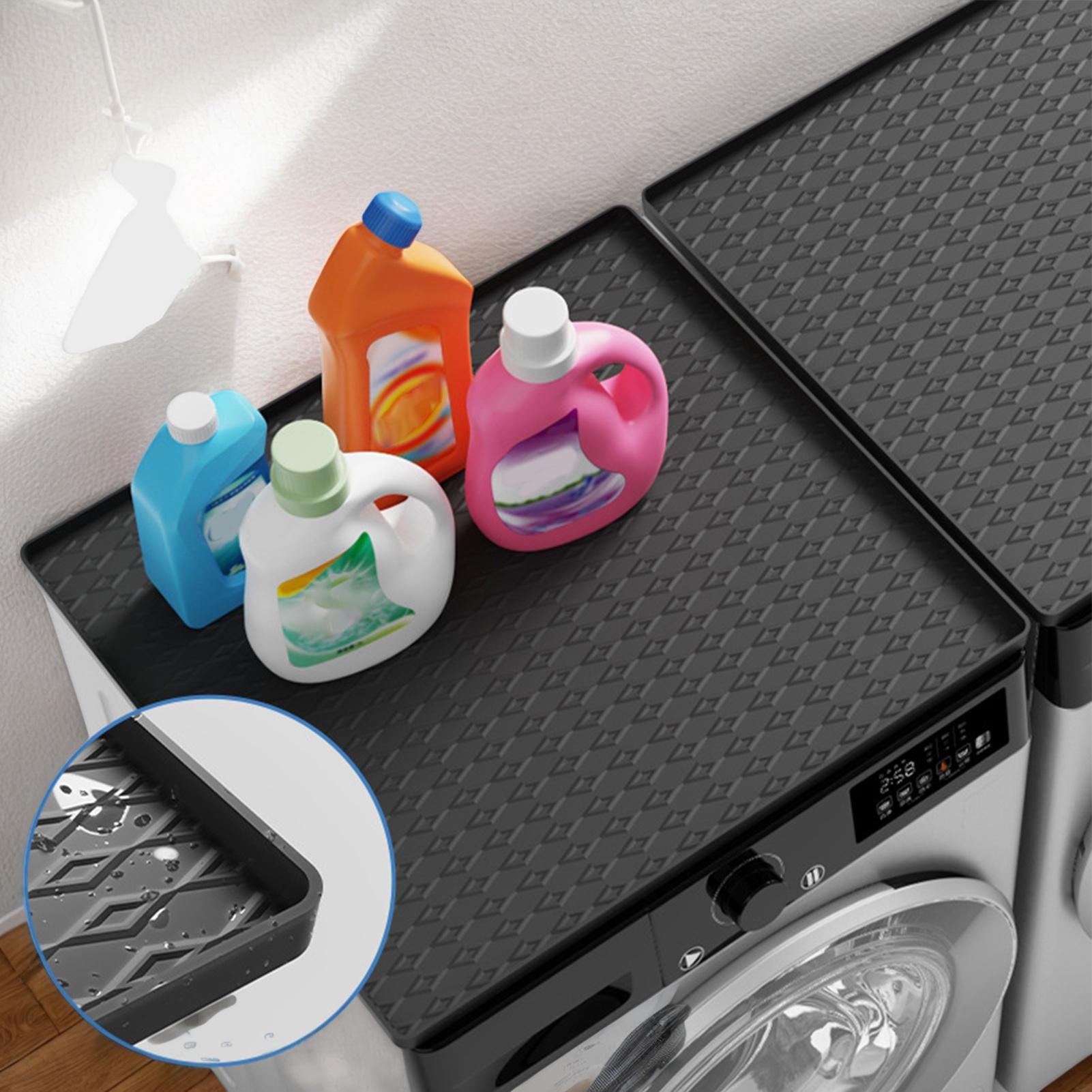 Верхняя накладка для стиральной машины Складные силиконовые чехлы для верхней части сушилки Нескользящий защитный коврик Сверхпрочные принадлежности для сушилки Для воздуха чёрный