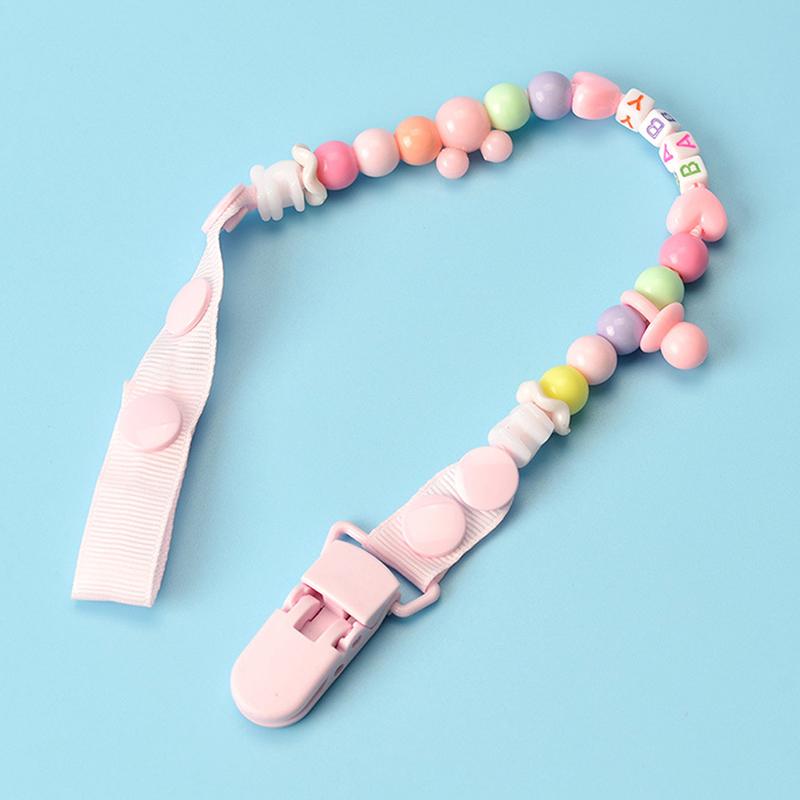 

1 шт. мультяшный детский держатель для пустышки с цепочкой и регулируемой пряжкой для пустышки розовый