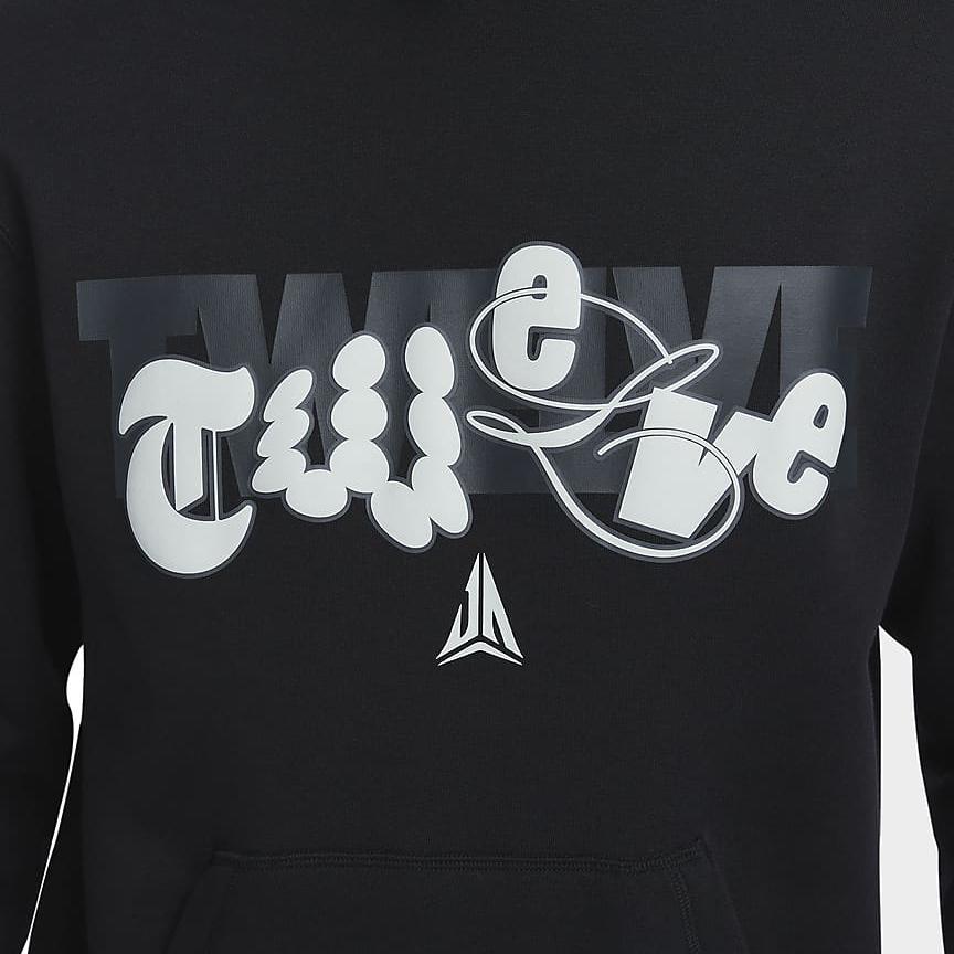 Nike Club Morant Series Letter Print Fleece Hoodie Men Hoodies Black FZ1039010