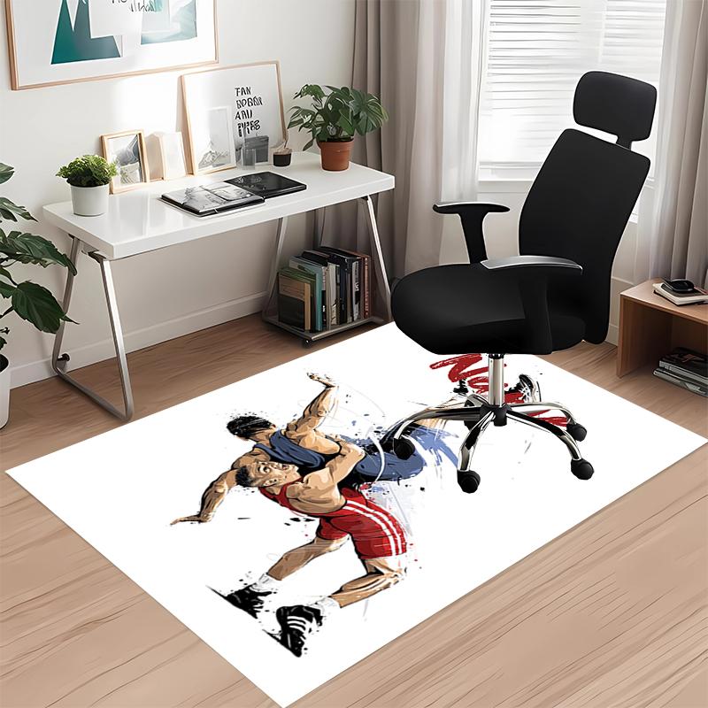 Custom Name wrestling Printed Carpet, for Office Chair Living Room Bedroom Kitchen Room Decor Gifts.