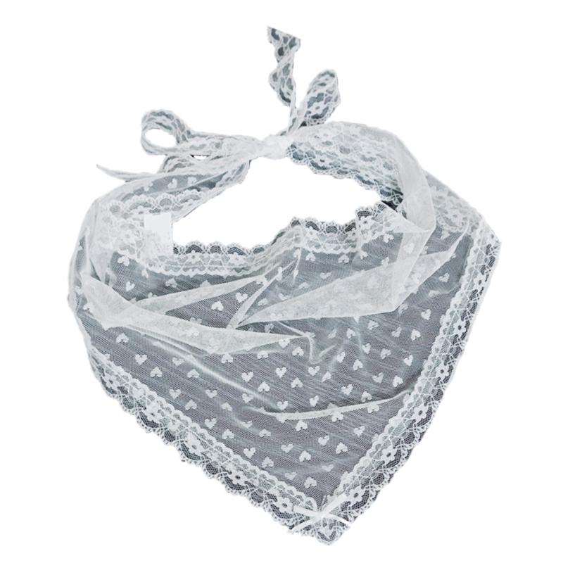 Stylish Lace Headwrap Triangular Hair Scarf Elegant Bandanas Headscarf for Women Music Festival Photo Head Accessories