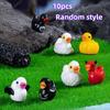 10 Pieces of Miniature Duck Statues - Resin Animal Garden Stakes for Miniature Landscapes, Halloween Themed Bonsai Decorations,