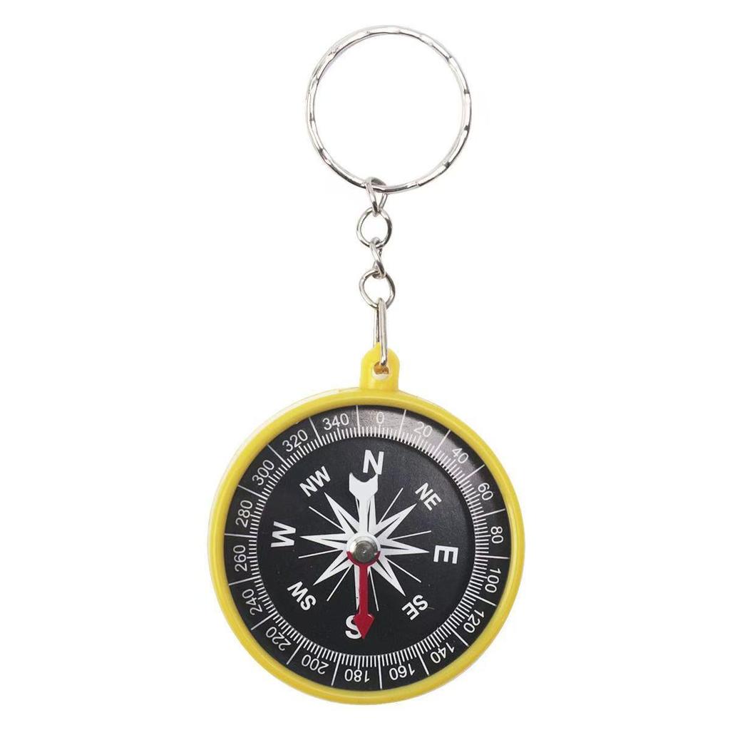 Colorful Plastic Compass Keychain for Kids' Science Experiments and Outdoor Learning