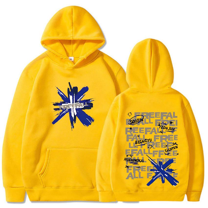 TXT Free Fall New Album Music Hoodies for Man Woman Clothes  Autumn and Winter Long Sleeve Hip Hop Retro Sweatshirts