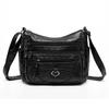 New Women's Soft Leather Medium Mother Large-capacity Messenger Bag Multi-pocket Casual Shoulder Bag