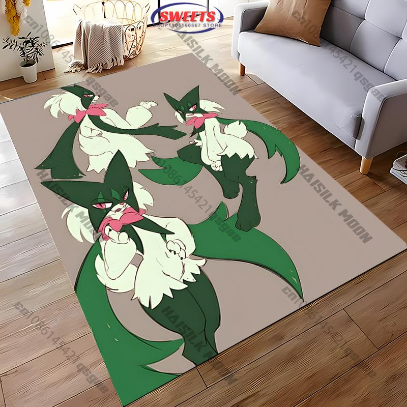 1PC Japanese Anime Theme Carpet Pokemon Meowscarada Print Rug Living Rooms Bedroom Entrance Door Decor Mats, Next Day Shipping