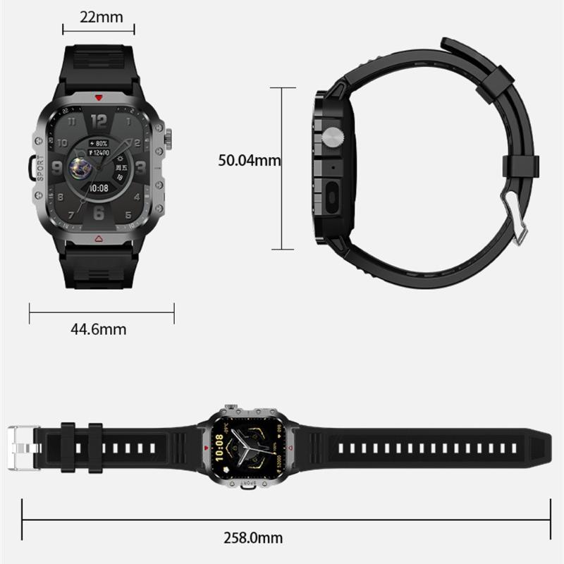 GPS Sport Smart Watch Waterproof Call Military Outdoor Flashlight Smartwatch Men Women Business Watches