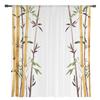 Bamboo Watercolor Painting Plant Art White Tulle Sheer Curtains for Living Room Bedroom Window Curtain Voile Organza Drapes
