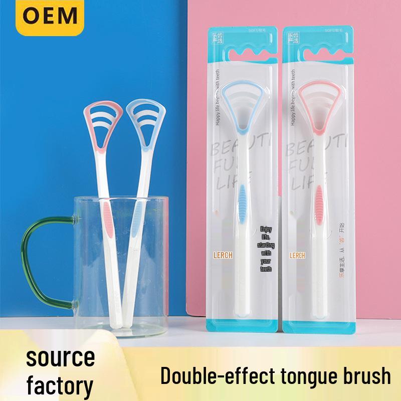 

Lechi Скребок и очиститель языка двойного действия - Мягкая резиновая щетка для гигиены полости рта Random Pack 1pc