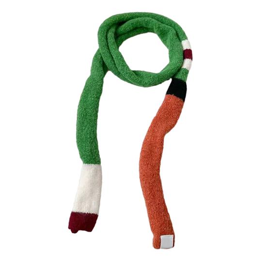 Long Scarf Rainbow Striped Skinny Fuzzy Fluffy Neckerchief Soft Touch Autumn Winter Knitting Scarf Outfit Accessories