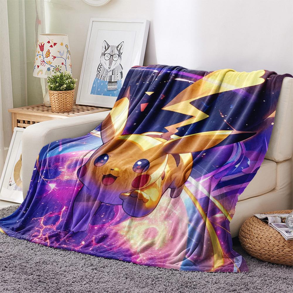 Pikachu  Print Flannel Blanket, High Quality Comfortable for All Seasons, Home Decor, Warmth and Comfort