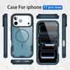 Para iPhone 17 Pro Max 17 Air Capa Magnética PC + Estrutura de TPU Capa Anti-impacto com Suporte de Lente de Metal Para iPhone17