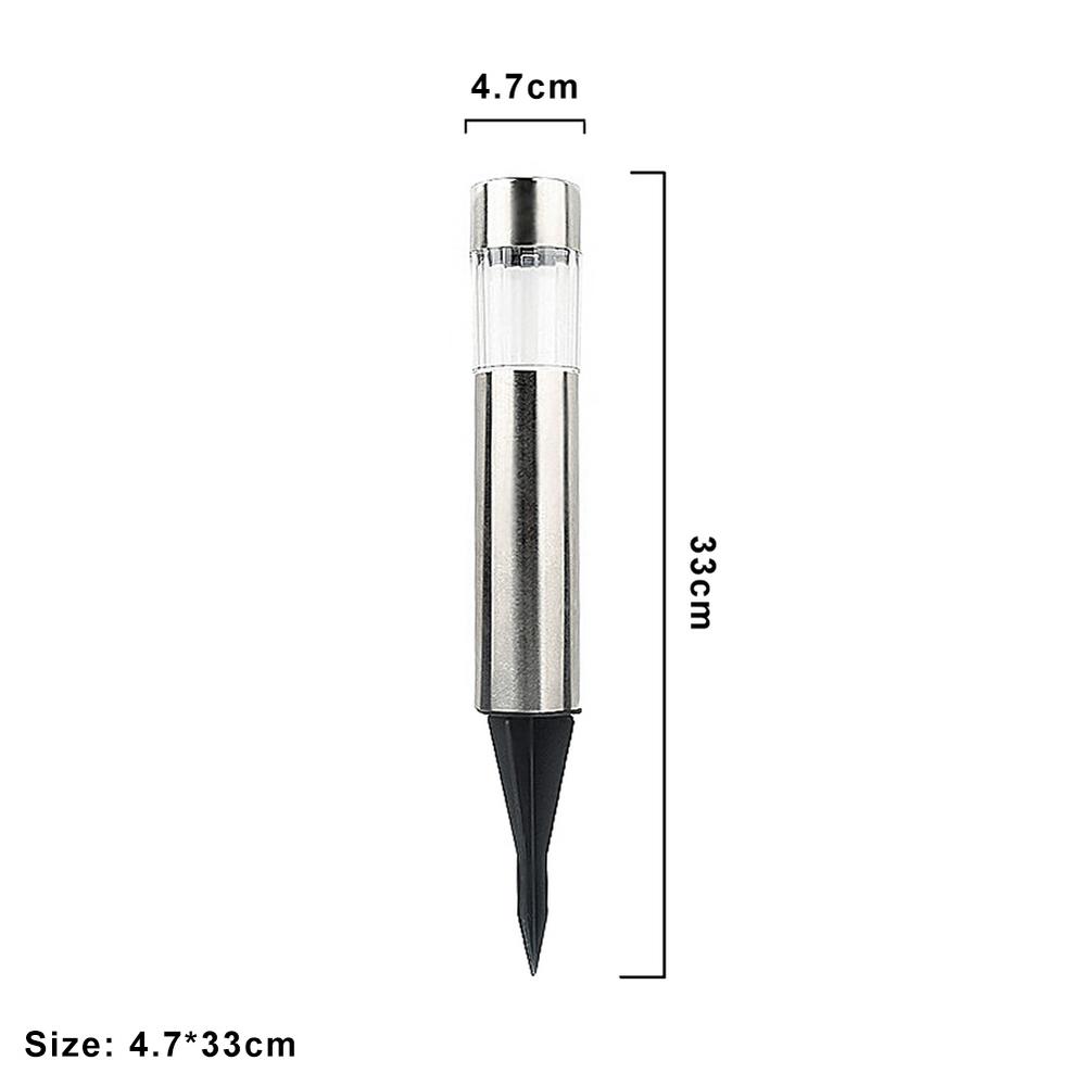 Светодиодная водонепроницаемая светодиодная солнечная садовая лампа из нержавеющей стали, светильник-столбик для садовой дорожки, двора, солнечная уличная лампа, садовое украшение