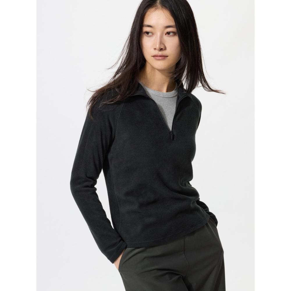 Uniqlo HeaTTech STreTch Fleece Half Zip T Long Sleeve
